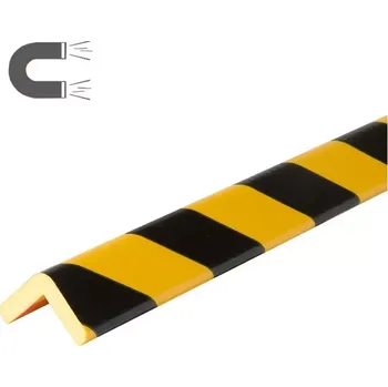 Dětská zábrana Černo-žlutá pěnová magnetická ochrana rohů zdí a stěn Typ H - délka 100 cm, šířka 4,7 cm, výška 4,7 cm