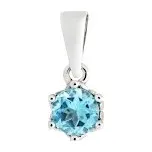 Přívěsek bílé zlato Topaz modrý přírodní