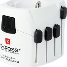Cestovní adaptér "PRO", bílá, uzemněný, SKROSS 1.103145