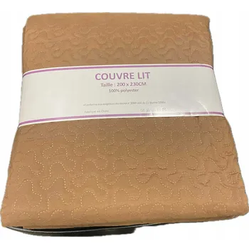 Přehoz na lůžko Přehoz na postel 200x230 oboustranný prošívaný přehoz kostkovaný zeleno-béžový