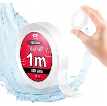 Lepicí páska Průhledná oboustranná NANO PÁSKA 1 m odolná tenká šířka 1 cm SULPO