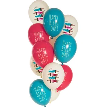 Balónek Sada narozeninových balónků pes 33 cm 12 Ks