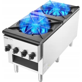 Sporák VEVOR Kuchenka Gazowa Komercyjna Z 2 Palnikami 52KW Do Kuchni I Szkolnych