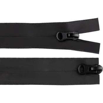 Zip Zip voděodolný No 5 délka 70 cm spirálový matný 2 jezdce / dvoucestný - černá