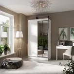 ADRK Šatní zrcadlová skříň posuvná OSGAR W, bílá/černá Šířka (cm): 120