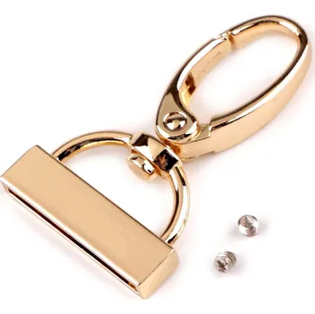 karabina Kovová karabina otočná s koncovkou na popruh o šíři 25 mm