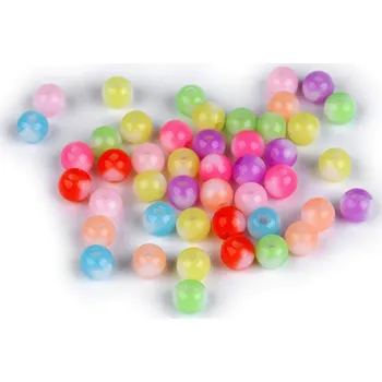 Korálek Plastové korálky Ø8 mm se srdíčkem Varianta: 5 mix, Balení: 10 g