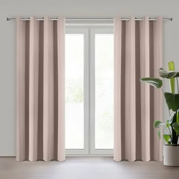 Růžový zatemňovací závěs na kroužcích ADLEY 135x250 cm
