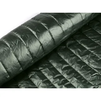 Prošívaná šusťákovina / prošev zateplená s podšívkou METRÁŽ - 2 (15) zelená temná metalic