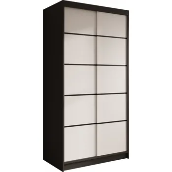 Šatní skříň ADRK Šatní skříň posuvná Verto BW 100, bílá/černá