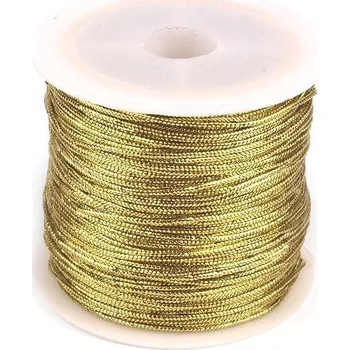 Příze Dutinka s lurexem Ø1 mm kulatá, vánoční, barva 3 zlatá