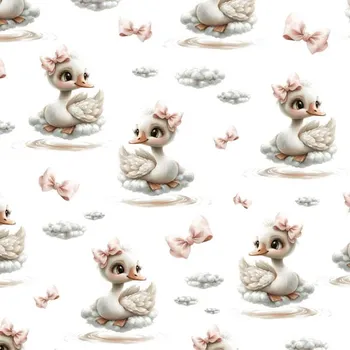 Zbytek - Bavlna premium NELA malá labuť