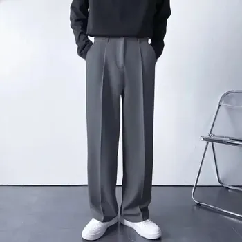 volné kalhoty s rovným střihem – ležérní model bez žehlení Barva: Tmavě Šedá, Velikost: 3XL