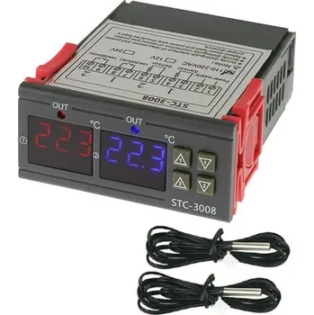 Termostat Digitální termostat duální STC-3008 rozsah -55~120°C, 230V AC