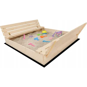 Pískoviště SandTropic Dřevěné pískoviště XXL 146x138 cm uzavíratelné