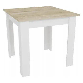 Jídelní stůl Jídelní stůl VALDI 80x80 dub sonoma s bílými nohami