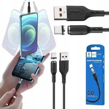 Datový kabel Kabel Denmen USB - USB typ C 1 m černý