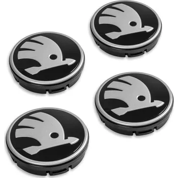 Disk ŠKODA AUTO Originální ozdobný střed kola Škoda 4 ks Černá