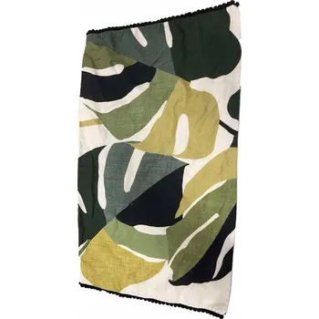 Polštář Povlak na polštář s motivem listů monstery