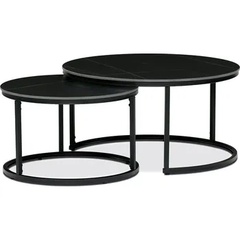 Konferenční stolek Nábytek PEGAS s.r.o. Konferenční stolek 80x80x43cm, slinutá keramika, mramor, AHG-404 BK