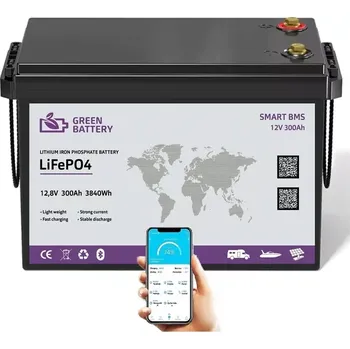 Autobaterie Baterie LiFePO4 12,8V 300Ah, 3840Wh, smart BMS, Lithium-železo-fosfátová baterie, BMS 200A (Náhrada za trakční baterie, lithiová baterie, BMS, LiFePO4 baterie, solární baterie)