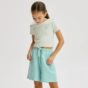 Dívčí sukně Reserved - Bavlněná sada - bledá tyrkysová - 569EX-06X - 569EX-06X-146