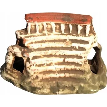 Dekorace do akvária AQUA NOVA KERAMICKÁ DEKORACE DOMEČEK ZŘÍCENINA STŘEDNÍ