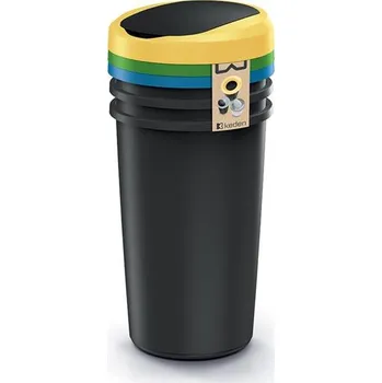 Odpadkový koš Koš odpadkový COMPACTA R FLAP SET černý 3x50l