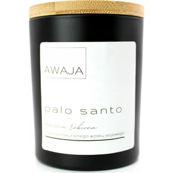 Svíčka Sójová svíčka palo santo – černá, vonná, ručně vyráběná, dárek