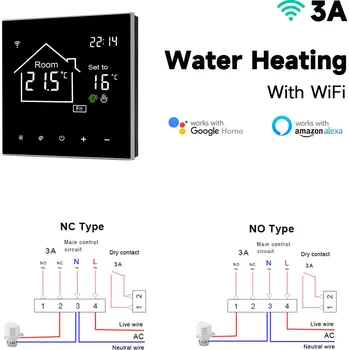 WiFi Termostat na stěnu pro kotel, plynový kamna s dotykovým ovládáním