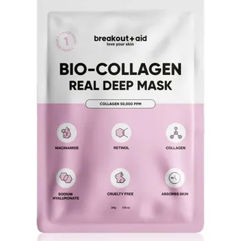 Pleťová maska breakout + aid Bio-Collagen Real Deep Mask noční maska s kolagenem 1 ks