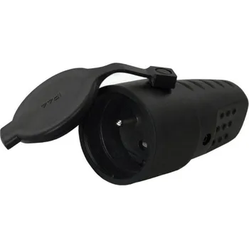 Elektrická zásuvka Elektrická Zásuvka s Pce kabelem, černá