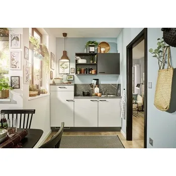 Kuchyňská linka Kuchyňská linka se spotřebiči, dřezem a dřezovou baterií Naturel 180x60x92 cm mat světle šedá 659PKW318015L