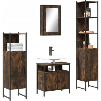 Koupelnový nábytek 4dílná sada koupelnového nábytku, kouřový dub Lumarko!