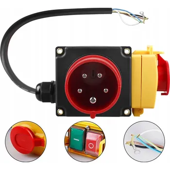 Elektrická zásuvka Třífázový vypínač / přepínač 380/400 V s 0,8 m připojovacím kabelem 5P