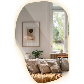 Zrcadlo Dekorativní LED Zrcadlo s teplým světlem do koupelny, kuchyně, obývacího pokoje nebo baru