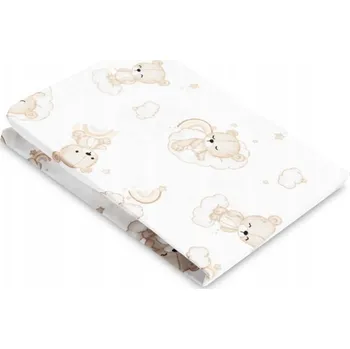 Prostěradlo SENSILLO Prostěradlo bavlněné do postýlky Duha Béžový Medvídek 60x120