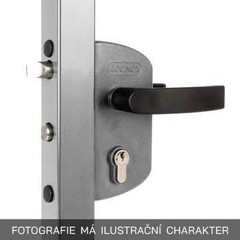 Příslušenství pro plot Zámek LOCINOX pro zahradní branky LAKZ P1 | pro hranatý profil 60 mm | šedá RAL 7040