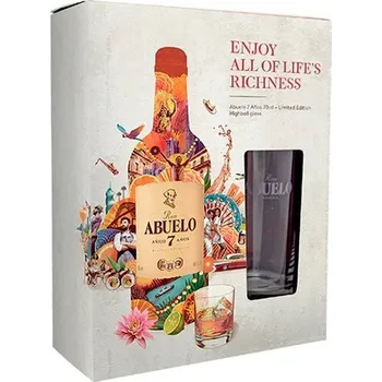 Rum ABUELO ANEJO 7Y + SKLO 40% 0,7l(kazeta)