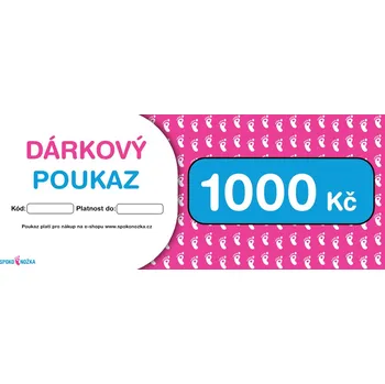 Dárkový potravinový koš Spokonožka - Tištěný dárkový poukaz na nákup zboží Kč: 1000