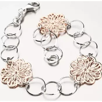 Náramek Dámský náramek stříbro 925 kytičkami 92003043-73-SLX délka 19 cm