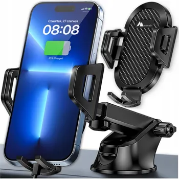 Držák telefonu do auta, silný teleskopický, na sklo/palubní desku