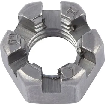 Matice DIN 937 42x3 ZN matice korunková nízká-bílý zinek