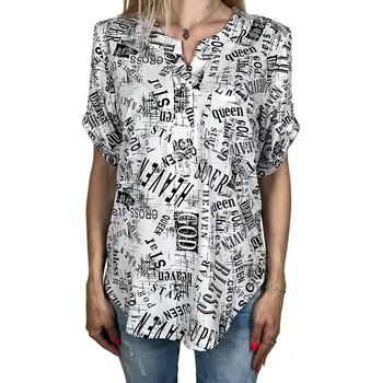 Dámská halenka Dámská halenka s krátkým rukávem CROSS Barva: Bílá, Velikost: XL