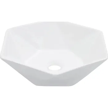 Umyvadlo Umyvadlo na desku asymetrické VidaXL bílé