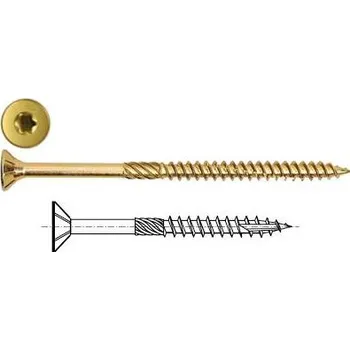 Vrut Vrut stavební RAPID TH 10x180 ŽZN (TORX40) Vrut konstrukční, talířová hlava, TORX, zinek žlutý