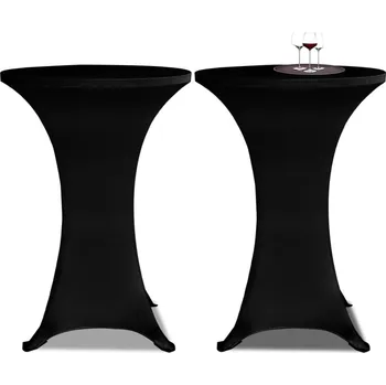 Napínací potah vidaXL Potahy na koktejlový stůl Ø 60 cm, strečové, 2 ks [131431] Barva: Černá