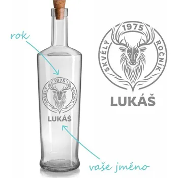 Pískovaná láhev Olea Piede Divoký ročník 0,7 l