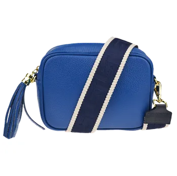 Kabelka NovaKabelka.cz Kožená italská crossbody kabelka Bala Bluette s přídavným popruhem I