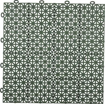 Venkovní dlažba Plastová terasová dlažba HESTRA Universa 30 x 30 x 1,2 cm Barva: Zelená